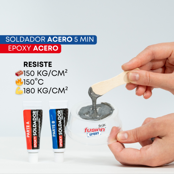 Epoxy Tubo Liq. Soldador Acero 5 Min X 21 Gr Ic04 013018 H - Imagen 3